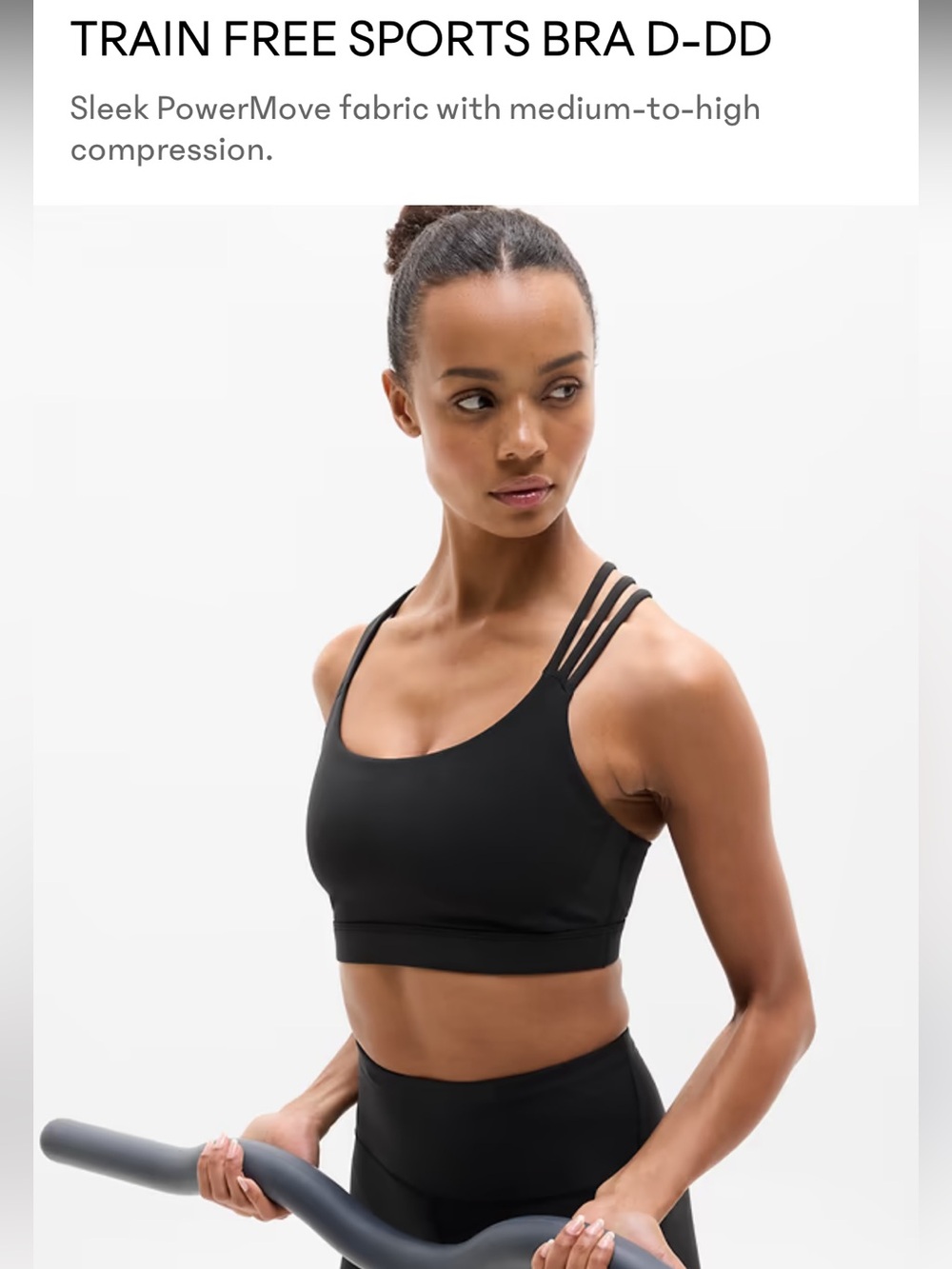 Athleta Black Train Free Sports Bra D-DD